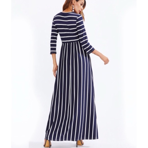 LAST ONE [New] FULL LENGTH STRIPE MAXI DRESS - Picture 3 of 4